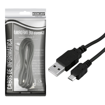 Imagem de CABO USB (V8) X MICRO USB 1.8M PTO 5+ - 018-1409