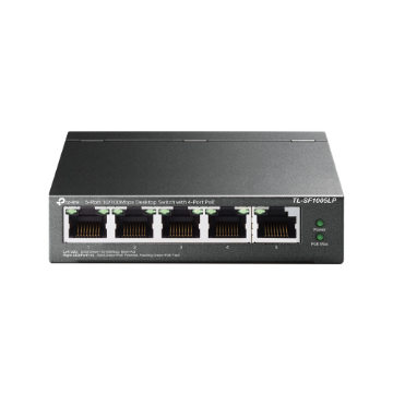 Imagem de SWITCH 5 PORTAS 10/100 TP-LINK TL-SF1005LP DE MESA FAST ETHERNET (4 PORTAS POE)