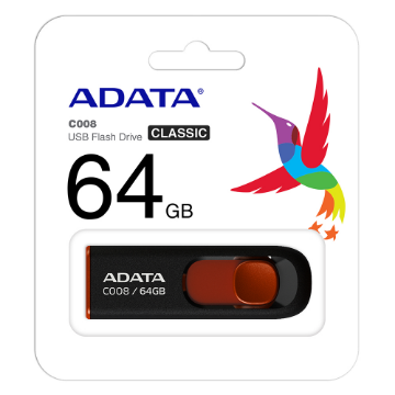 Imagem de PEN DRIVE ADATA  AC008  64GB PRETO/VERMELHO AC008-64G-RKD