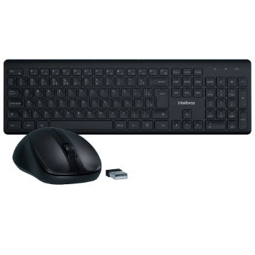 Imagem de KIT MOUSE E TECLADO INTELBRAS CSI50  SEM FIO PRETO - 4294200