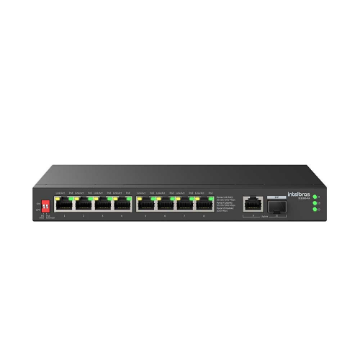 Imagem de SWITCH INTELBRAS 10 PORTAS GIGABIT 8 POE EXTENDER +1 PORTA SFP E 01 LAN UPLINK S1110G-PA - 4760120