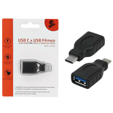 Imagem de ADAPTADOR OTG TIPO C 3.1 PARA USB FEMEA PRETO 5+ - 003-0140