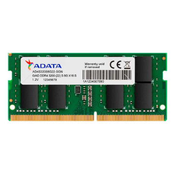 Imagem de MEMORIA ADATA 8GB DDR4 3200MHZ 1.2V NOTEBOOK - AD4S32008G22-SGN