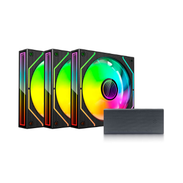 Imagem de KIT COOLER C3TECH RGB F9-L660BKRGB COM CONTROLADORA PRETO