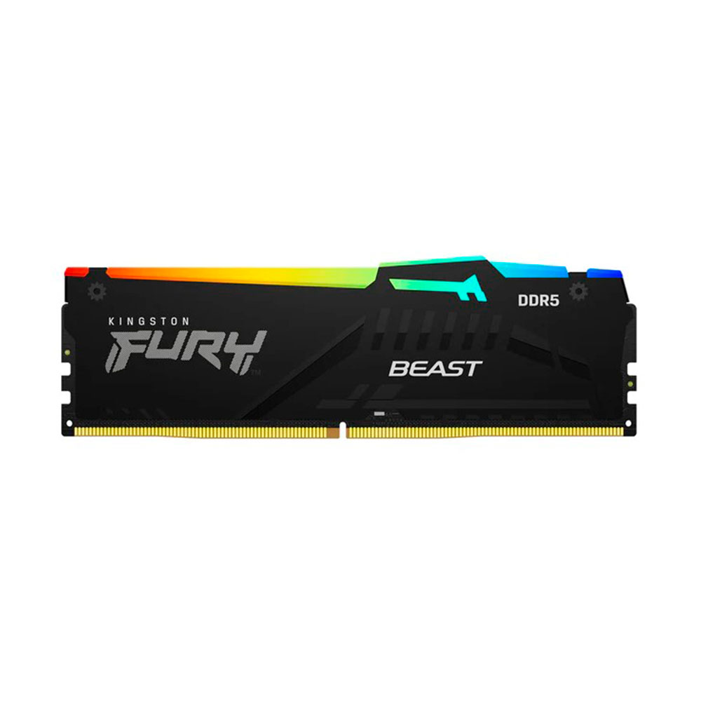 Imagem de MEMORIA KINGSTON FURY BEAST RGB 16GB DDR5 5200MHZ 1.25V BLACK DESKTOP - KF552C40BBA-16