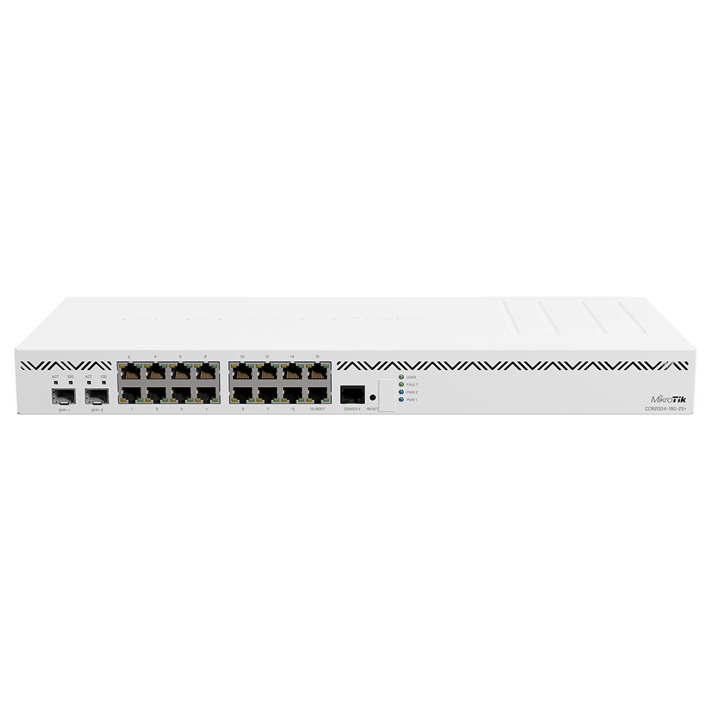 Mostrar detalhes de CLOUD CORE ROUTER 16 PORTAS GE + 02 PORTAS SFP+ CCR2004-16G-2S+ - MIKROTIK Imagem de CLOUD CORE ROUTER 16 PORTAS GE + 02 PORTAS SFP+ CCR2004-16G-2S+ - MIKROTIK