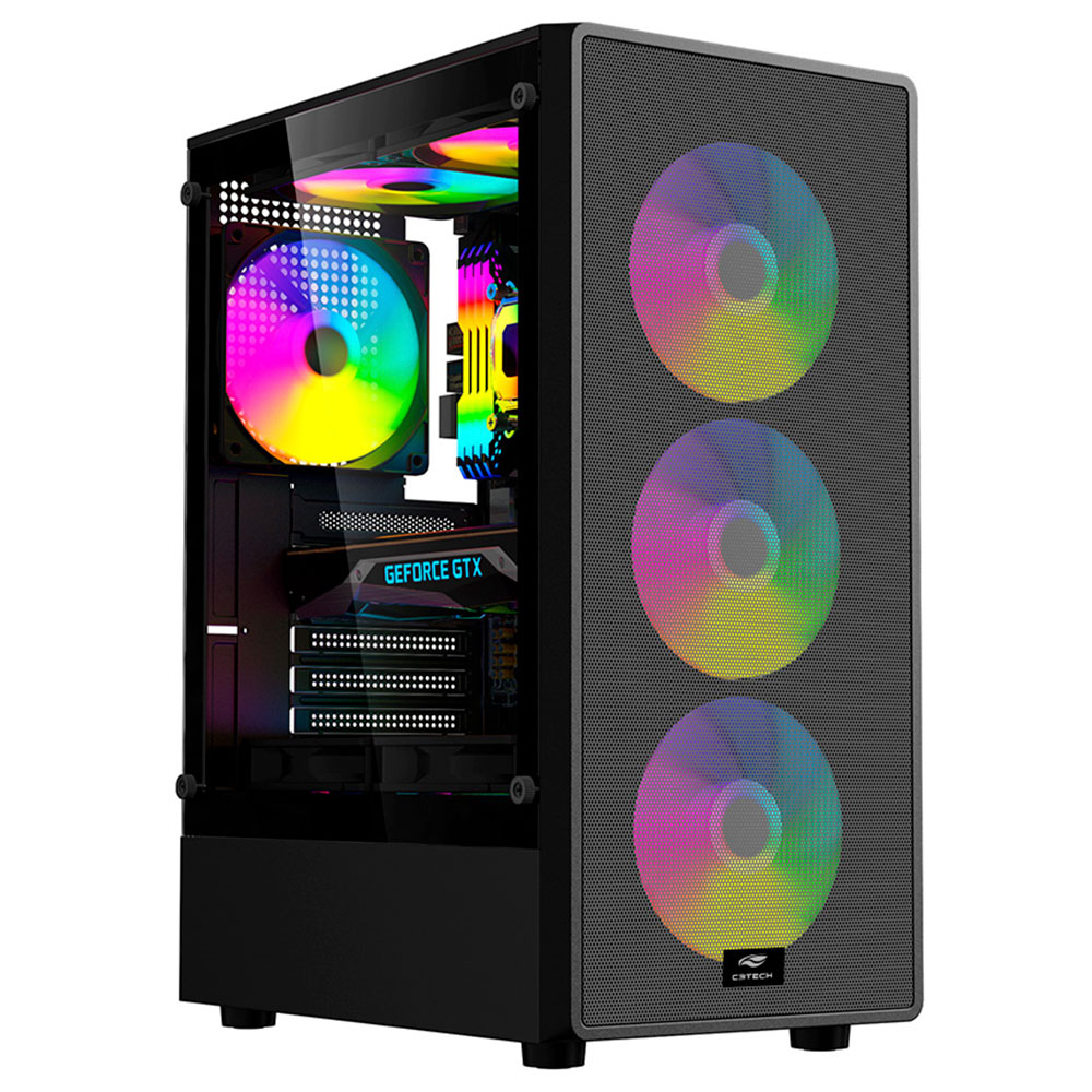 Mostrar detalhes de GABINETE GAMER C3TECH MT-G130BK SEM FONTE PRETO Imagem de GABINETE GAMER C3TECH MT-G130BK SEM FONTE PRETO
