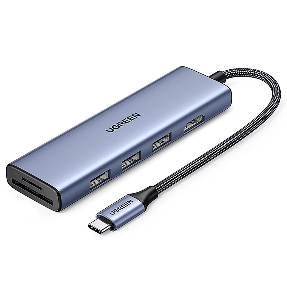 Mostrar detalhes de HUB USB UGREEN USB-C COM 3P USB-A 3.0/HDMI/SD/TF - CM511-20956A Imagem de HUB USB UGREEN USB-C COM 3P USB-A 3.0/HDMI/SD/TF - CM511-20956A