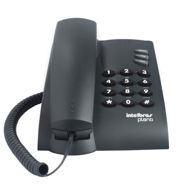 Imagem de TELEFONE INTELBRAS PLENO 4080051 COM FIO MESA/PAREDE PRETO