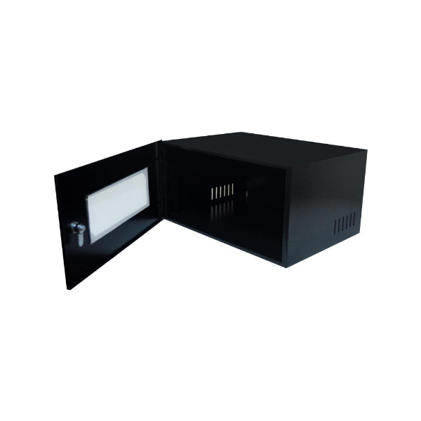 Imagem de MINI RACK MAX ELETRON 19 POL 5U X 350MM ACRILICO PRETO C/ 02 CHAVES - 4756 (MONTADO)