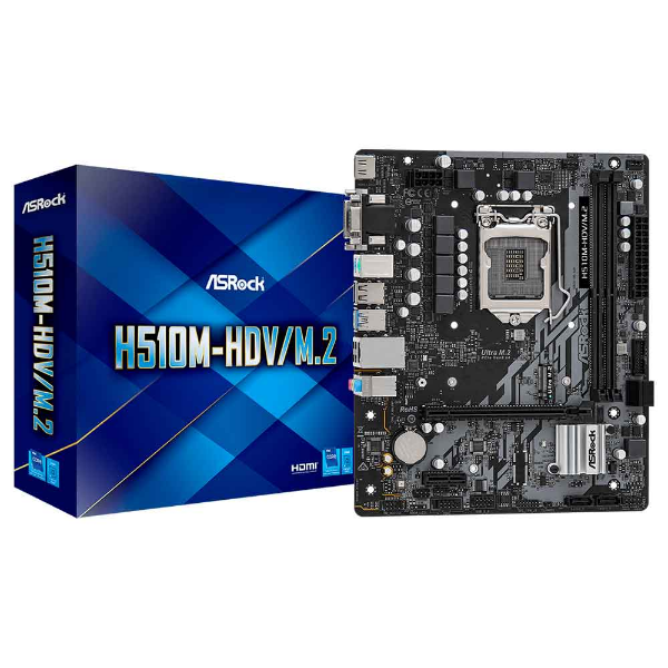 Imagem de PLACA MAE (INTEL) ASROCK H510M-HDV/M.2 DDR4 LGA1200 10° E 11° GERACAO