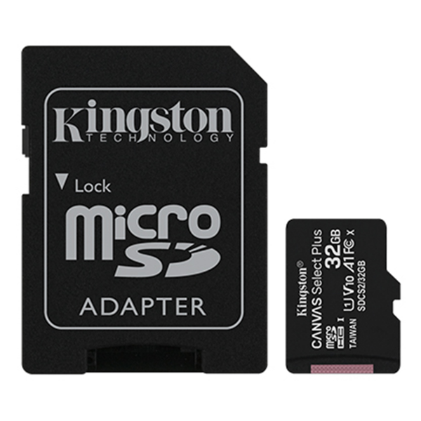 Imagem de CARTAO DE MEMORIA SD KINGSTON CANVAS SELECT PLUS CLASS 10UHS-I 32GB MICRO+ADAPTADOR - SDCS2/32GB