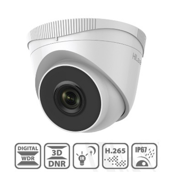 Imagem de CAMERA IP 2MP DOME TURRET 2.8MM METALICA E PLASTICA IR30M EXIR 2.0 POE ROI IP67 OUTDOOR H.265+ DWDR 3D DNR IPC-T221H-L HILOOK HIKVISION