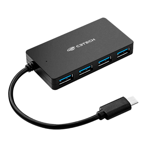 Imagem de HUB USB C3TECH 3.0 4 PORTAS USB-USB-C HU-C310BK