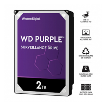 Imagem de HDD WD PURPLE 2 TB PARA SEGURANCA / VIGILANCIA / DVR - WD23PURZ