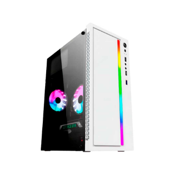 Imagem de GABINETE GAMER LIKETEC CRAFT SNOW RGB COM FAN 80MM MICRO ATX BRANCO 2101