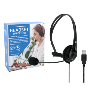 Imagem de HEADSET OFFICE P/ TELEFONE E COMPUTADOR USB 5+ - 015-0101