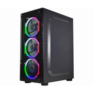 Imagem de GABINETE GAMER K-MEX CG-10W5 ELITE COM COOLERS E PAINEL DE VIDRO PRETO