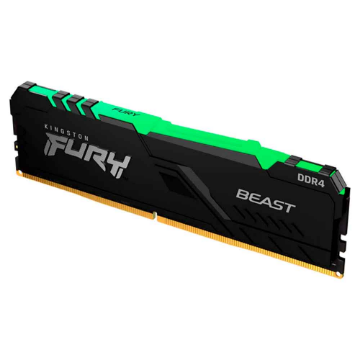 Imagem de MEMORIA KINGSTON FURY BEAST RGB 16GB DDR4 3200MHZ 1.35 BLACK DESKTOP - KF432C16BB12A/16