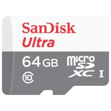 Imagem de CARTAO DE MEMORIA SANDISK MICROSDHC 64GB CLASS 10 + ADAPTADOR- SDSQUNR-064G-GN3MA