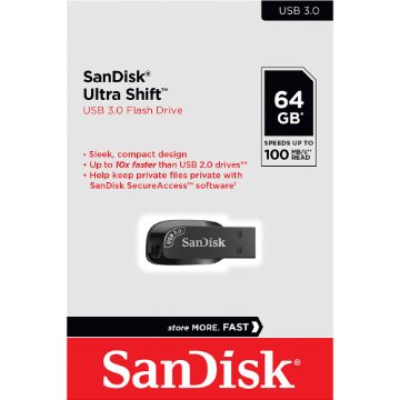 Imagem de PEN DRIVE SANDISK ULTRA SHIFT 64GB USB 3.0 - SDCZ410-64G-G46