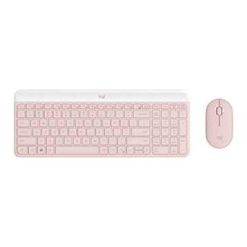 Imagem de KIT MOUSE E TECLADO LOGITECH SLIM SEM FIO USB MK470 - ROSE