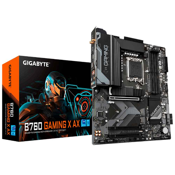 Imagem de PLACA MAE (INTEL) GIGABYTE B760 GAMING X AX 1.2 DDR5 LGA1700 12° 13° E 14° GERACAO