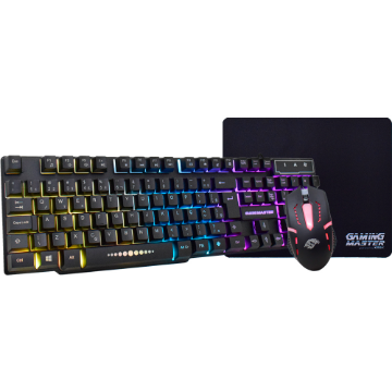 Imagem de KIT MOUSE TECLADO E MOUSEPAD GAMER K-MEX KM5228 RGB +  MOA834 + PAD FXX PRETO - B3KM5228U11CB1X