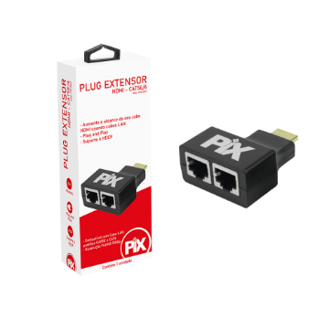 Imagem de PLUG EXTENSOR HDMI CAT5E/CAT6 - 20M PIX - 075-0897