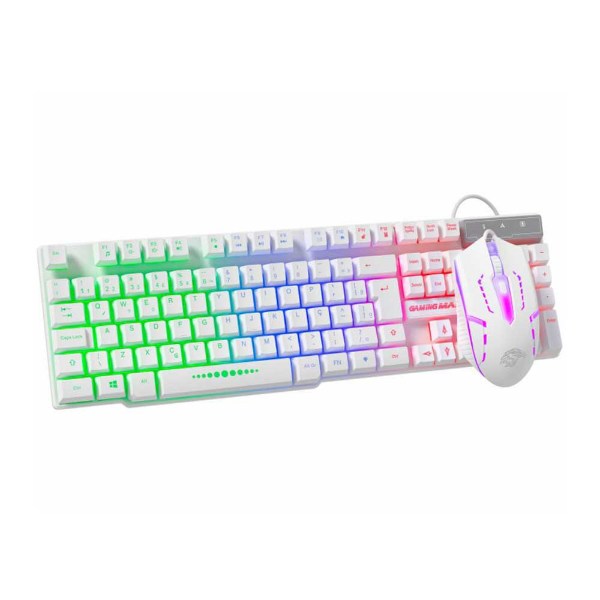 Imagem de KIT MOUSE E TECLADO K-MEX KMW52+MOA8 RAINBOW COM FIO BRANCO - B2KMW5228U2CB2X