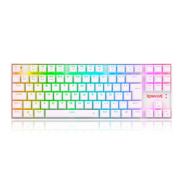 Imagem de TECLADO REDRAGON MECANICO GAMER KUMARA PRO RGB WIRELESS BRANCO SWITCH BROWN K552RGB-BRS-W (PT BROWN)