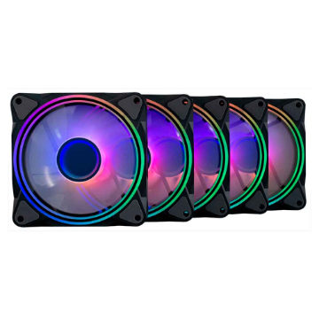 Imagem de KIT FAN COOLER GAMER ONE POWER RADIANT X5 COM 5 FANS RGB PRETO