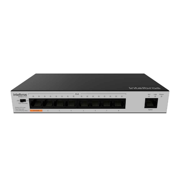 Imagem de SWITCH INTELBRAS SF 900 HI-POE 9 PORTAS FAST ETHERNET COM 8 PORTAS POE+ - 4760040