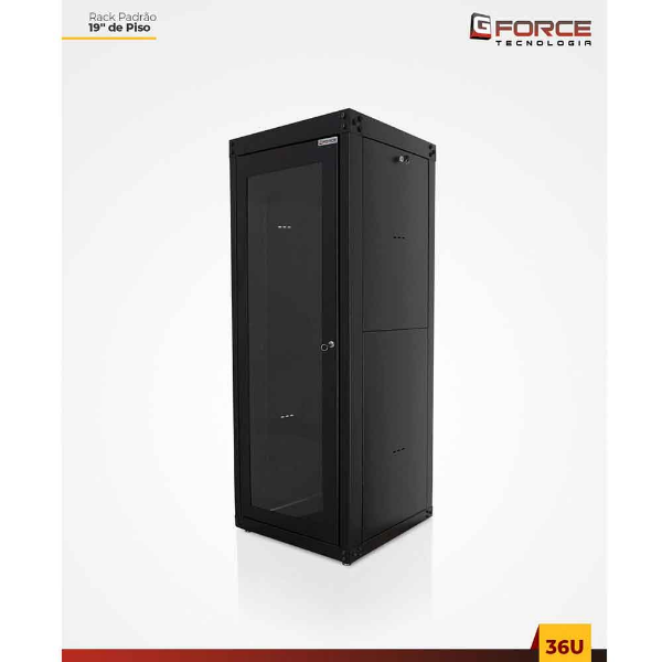 Imagem de RACK SERVIDOR GFORCE PADRAO 19 POL 36U X 570 PISO DESMONTAVEL VISOR DE ACRILICO PT