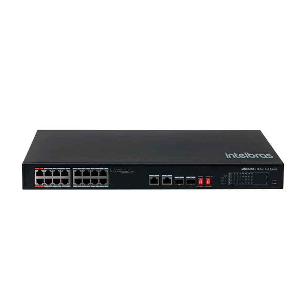 Imagem de SWITCH INTELBRAS SF 1822 HI-POE 16 PORTAS FAST ETHERNET+ 2 PORTAS GIGABIT+ 2 SFP COMBO - 4760070