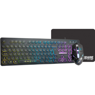 Imagem de KIT MOUSE TECLADO E MOUSEPAD GAMER K-MEX KM7628+MOD734+FX-X2418 PRETO - B3KM7628U11CB1X