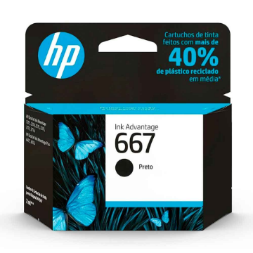 Imagem de CARTUCHO HP 3YM79AB N 667 PRETO