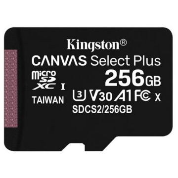 Imagem de CARTAO DE MEMORIA SD KINGSTON CANVAS SELECT PLUS CLASS 10UHS-I 256GB MICRO+ADAPTADOR - SDCS2/256GB