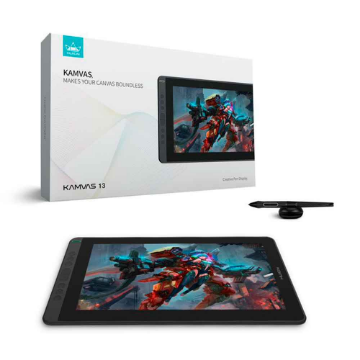 Imagem de MESA DIGITALIZADORA GS1331 HUION KAMVAS - TAMANHO 13", TELA FULL HD, COM 8 BOTOES (COR PRETO)