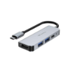 Imagem de HUB USB-C C3TECH 3.0 4 PORTAS COM SAIDA HDMI 4K HU-D50GY CINZA