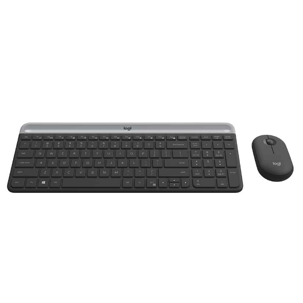 Imagem de KIT MOUSE E TECLADO LOGITECH MK470 SLIM SEM FIO USB GRAFITE