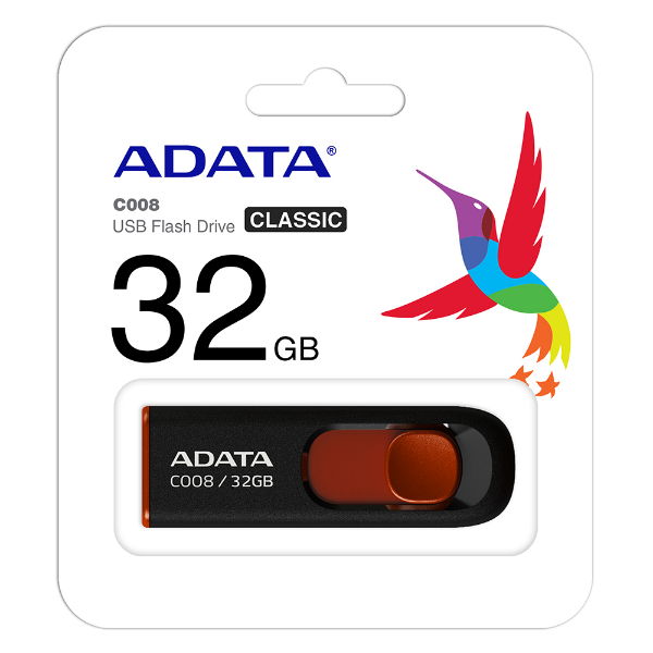 Imagem de PEN DRIVE ADATA  AC008  32GB PRETO/VERMELHO AC008-32G-RKD