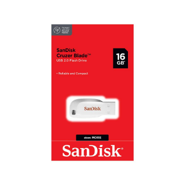 Imagem de PEN DRIVE SANDISK CRUZER BLADE SDCZ50C 016GB BRANCO - SDCZ50C-016G-B35W