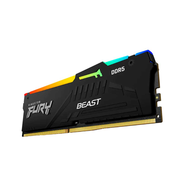 Imagem de MEMORIA KINGSTON FURY BEAST RGB 8GB DDR5 5600MT/s 1.25V BLACK DESKTOP - KF556C40BBA-8