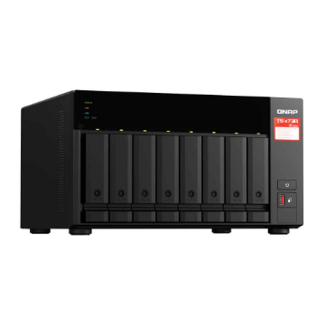 Imagem de STORAGE NAS QNAP 8 BAIAS AMD RYZEN V1500B 4 CORE, 2.2GHZ, 8GB, 2x 2.5 GBE TORRE - TS-873A-8G-BR