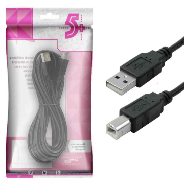 Imagem de CABO USB2.0 A MACHO X B MACHO 5.0M 5+ PTO