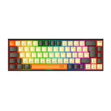 Imagem de TECLADO REDRAGON MECANICO GAMER RYZE  BEGE PRETO E LARANJA RGB K633CGO-RGB (PT-BROWN)