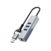 Imagem de HUB USB C3TECH 3.0 3 PORTAS USB E 1 LAN COM CONECTOR ALTERNAVEL HU-LAN1000GY CINZA