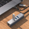 Imagem de HUB USB C3TECH 3.0 3 PORTAS USB E 1 LAN COM CONECTOR ALTERNAVEL HU-LAN1000GY CINZA