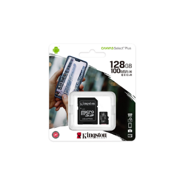 Imagem de CARTAO DE MEMORIA SD KINGSTON CANVAS SELECT PLUS CLASS 10UHS-I 128GB MICRO+ADAPTADOR - SDCS2/128GB